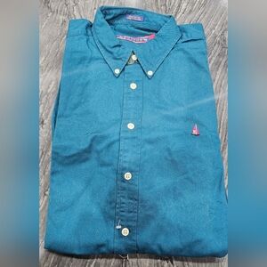 Sporto Men's Teal Casual Button Down Shirt